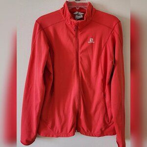 Women's Salomon Acti Therm Jacket Salmon Size XL Full-Zip Mock-Neck Stretch